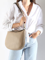 Sac Port paule Manege Cuir Etrier Beige manege EMAN077L-vue-porte