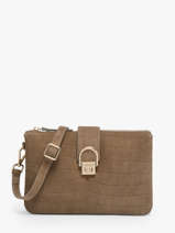 Sac Bandouli�re Equestre Croco Cuir Etrier Marron equestre croco EECQ0143